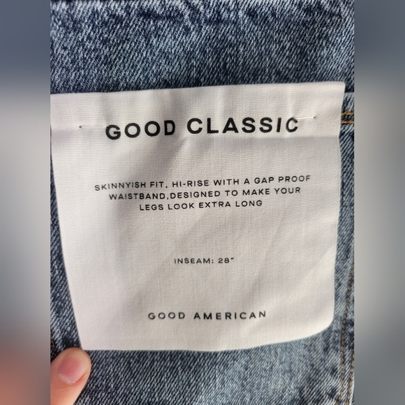 NWT  Good American Classic Skinnish High Rise Jeans 8 Distressed - Picture 5 of 8